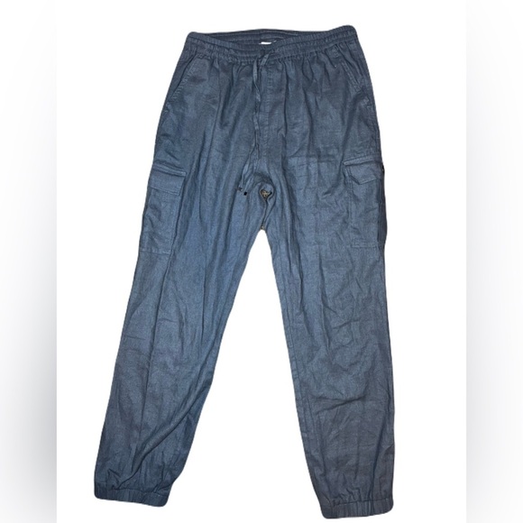 Linen viscose size medium love tree cargo joggers lightweight utility pants - Picture 1 of 7